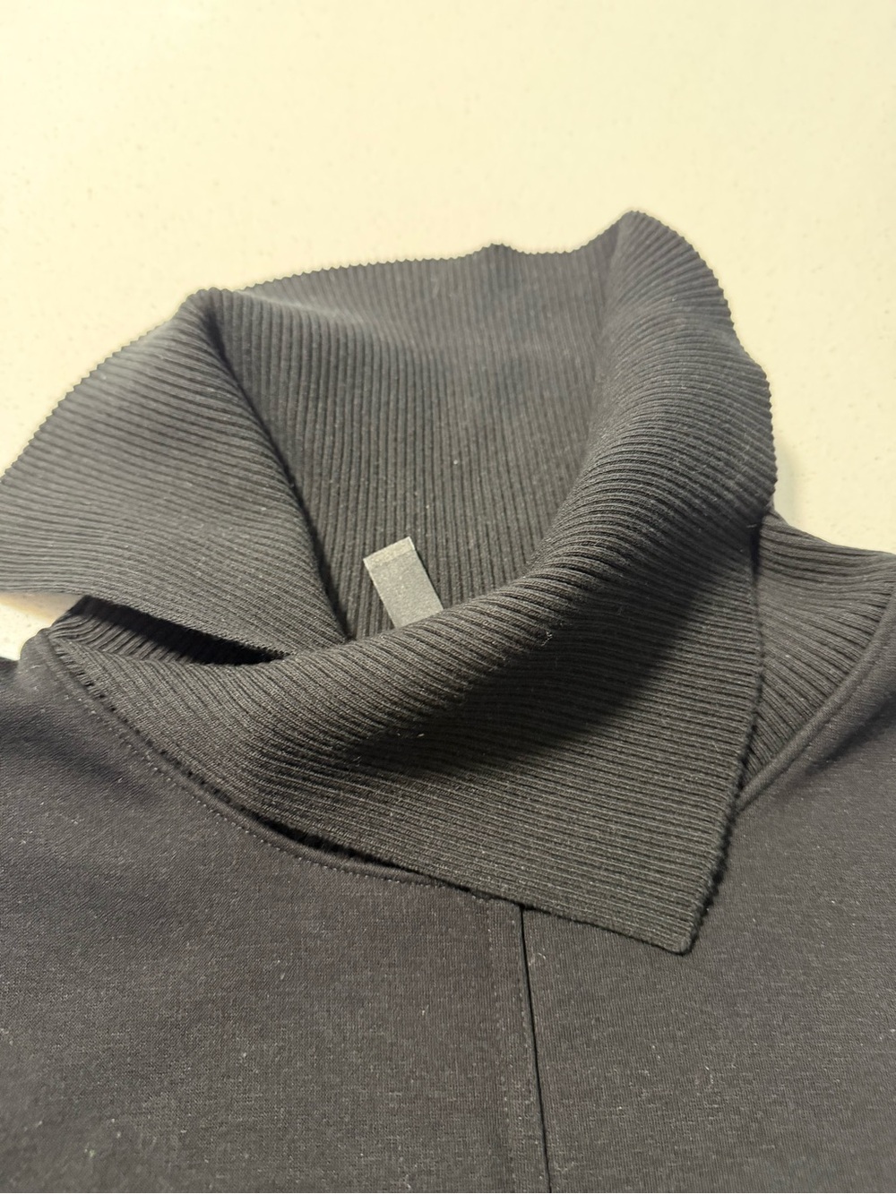 Athleta Black Long-Sleeve Midi Dress with Funnel Neck - Picture 4 of 8